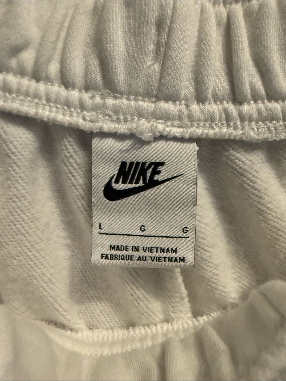 Nike Sportswear Cargo Joggers White Fleece Sweatpants Size Large - Picture 3 of 4